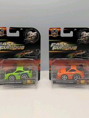 Jada Fast & Furious 25 Years Small Blocks 1/43 Brians Mitsubishi Eclipse & Supra